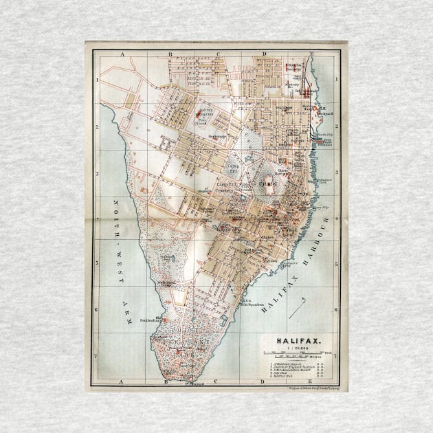 Vintage Map of Halifax Nova Scotia (1890) by Bravuramedia